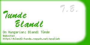 tunde blandl business card
